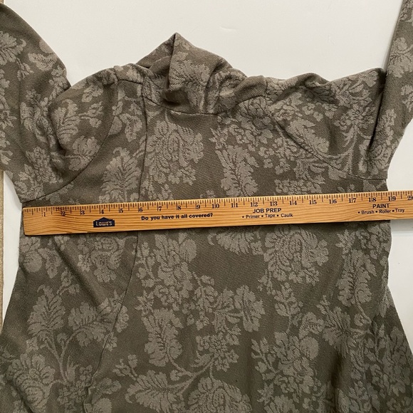 KNOX ROSE Open Shawl Cardigan Women’s Sweater Gray Floral, size XL - Picture 5 of 7